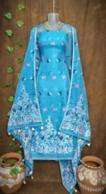 Jhumka Lota Picton Blue Unstitched 2 Piece Jamdani Suit Set