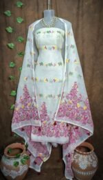 Jhumka Lota White Unstitched 2 Piece Jamdani Suit Set