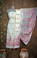 Jhumka Lota White Unstitched 2 Piece Jamdani Suit Set