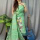 Lota Bahar Faded Green Unstitched 2 Piece Jamdani Suit Set