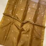 Luxor Gold Soft Rose Design Tissue Saree With Blouse Piece