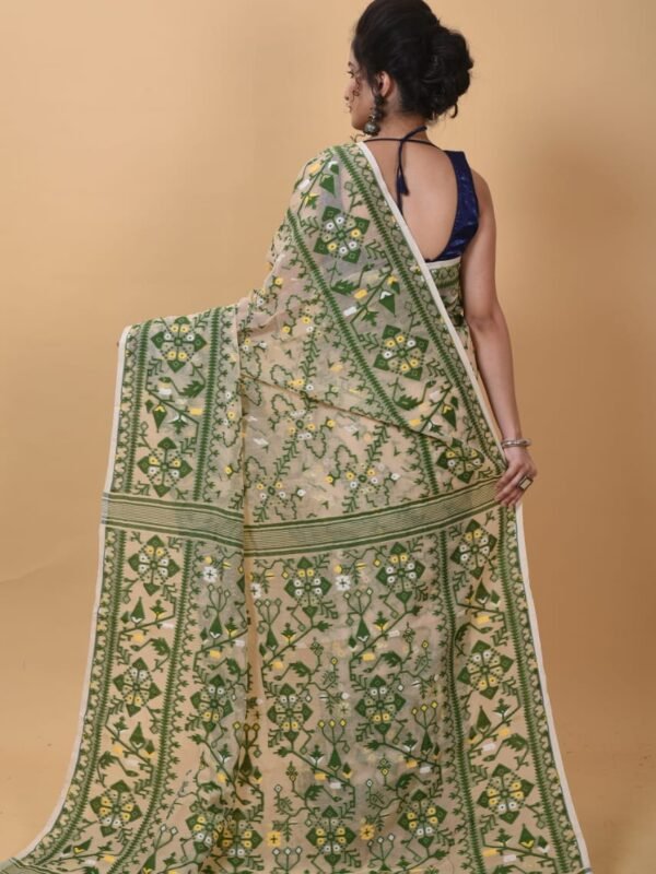 Mushroom Soft Dhakai Jamdani Saree