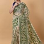 Mushroom Soft Dhakai Jamdani Saree