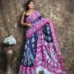 Navy Blue Soft Mulmul Cotton Saree