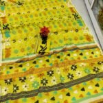 Nayan Tara Olive Yellow Soft Jamdani Saree With Blouse Piece