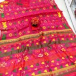 Nayan Tara Pink Soft Jamdani Saree With Blouse Piece