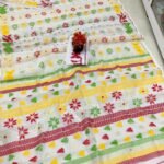 Nayan Tara White Soft Jamdani Saree With Blouse Piece