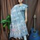 Pakhi Lota Grey Blue Unstitched 2 Piece Jamdani Suit Set