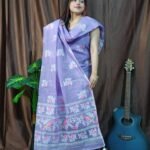 Pakhi Lota Lavender Unstitched 2 Piece Jamdani Suit Set