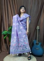 Pakhi Lota Lavender Unstitched 2 Piece Jamdani Suit Set