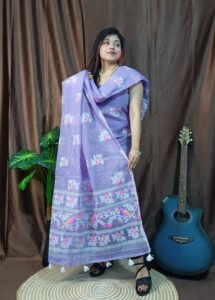 Pakhi Lota Lavender Unstitched 2 Piece Jamdani Suit Set