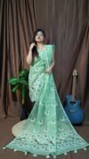 Pakhi Lota Silver Tree Unstitched 2 Piece Jamdani Suit Set