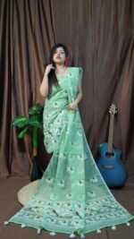 Pakhi Lota Silver Tree Unstitched 2 Piece Jamdani Suit Set