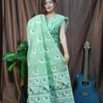 Pakhi Lota Silver Tree Unstitched 2 Piece Jamdani Suit Set