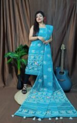 Pakhi Lota Sky Blue Unstitched 2 Piece Jamdani Suit Set