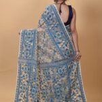 Pale Taupe Soft Dhakai Jamdani Saree