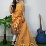 Pata Bahar Dull Orange Unstitched 2 Piece Jamdani Suit Set