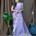 Pata Bahar Lavender Purple Unstitched 2 Piece Jamdani Suit Set