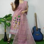 Pata Bahar Light Mauve Unstitched 2 Piece Jamdani Suit Set
