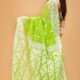 Pea Green Soft Buti Korat Jamdani Saree With Blouse Piece
