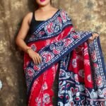 Red Soft Mulmul Cotton Saree