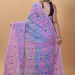Sky Blue Soft Dhakai Jamdani Saree