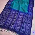 Teal Blue Pure Gachi Tussar By Gachi Tussar Handloom Jamdani Sari With Blouse Piece