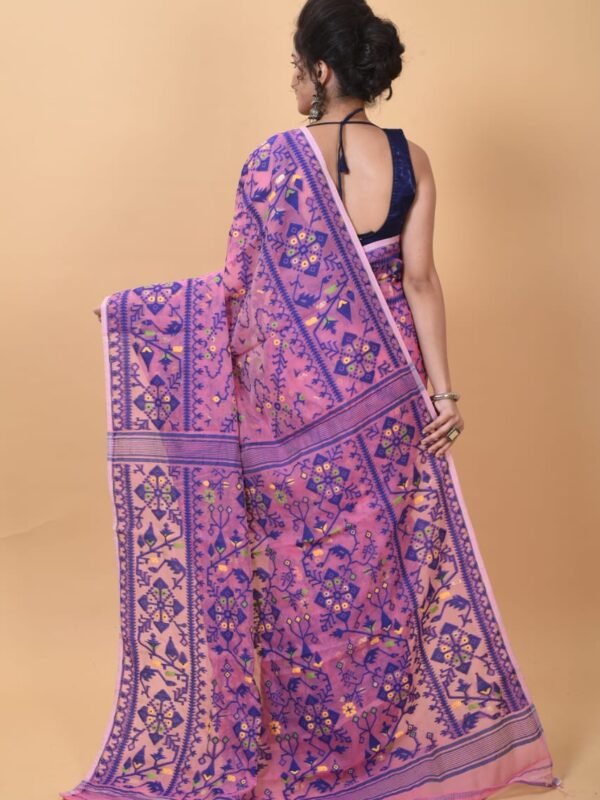 Tulip Pink Soft Dhakai Jamdani Saree