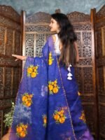 Blue Soft Marigold Handloom Saree