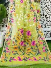 Bonolota Soft Avocado Green Jamdani Sari