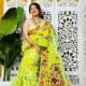 Bonolota Soft Bright Olive Jamdani Sari