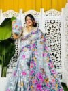 Bonolota Soft Hit Grey Jamdani Sari