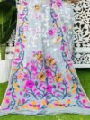 Bonolota Soft Hit Grey Jamdani Sari