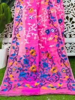 Bonolota Soft Hot Pink Jamdani Sari