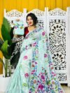Bonolota Soft Light Aqua Jamdani Sari