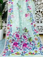 Bonolota Soft Light Aqua Jamdani Sari