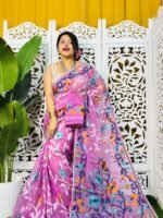 Bonolota Soft Purplish Pink Jamdani Sari