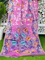 Bonolota Soft Purplish Pink Jamdani Sari