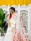 Bonolota Soft White Jamdani Sari