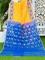 Dark Orange Soft Buti Korat Jamdani Saree