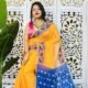 Dark Orange Soft Buti Korat Jamdani Saree