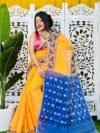 Dark Orange Soft Buti Korat Jamdani Saree