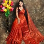 Exclusive Dual Tone Plain Tissue Sari With Chumki Work