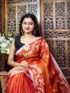 Exclusive Dual Tone Shiuli Tissue Sari With Blouse Piece