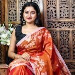 Exclusive Dual Tone Shiuli Tissue Sari With Blouse Piece