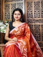 Exclusive Dual Tone Shiuli Tissue Sari With Blouse Piece