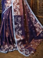 Exclusive Dual Tone Shiuli Tissue Sari With Blouse Piece