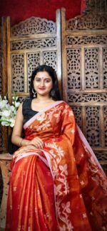 Exclusive Dual Tone Shiuli Tissue Sari With Blouse Piece