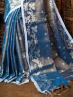 Exclusive Dual Tone Shiuli Tissue Sari With Blouse Piece
