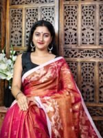 Exclusive Dual Tone Shiuli Tissue Sari With Blouse Piece